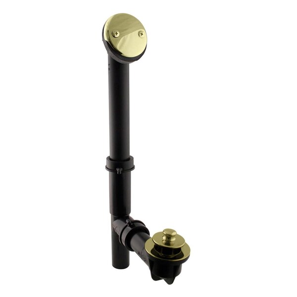 Westbrass Black 1-1/2" Tubular Pull & Drain Bath Waste in Polished Brass 597144-01 - main